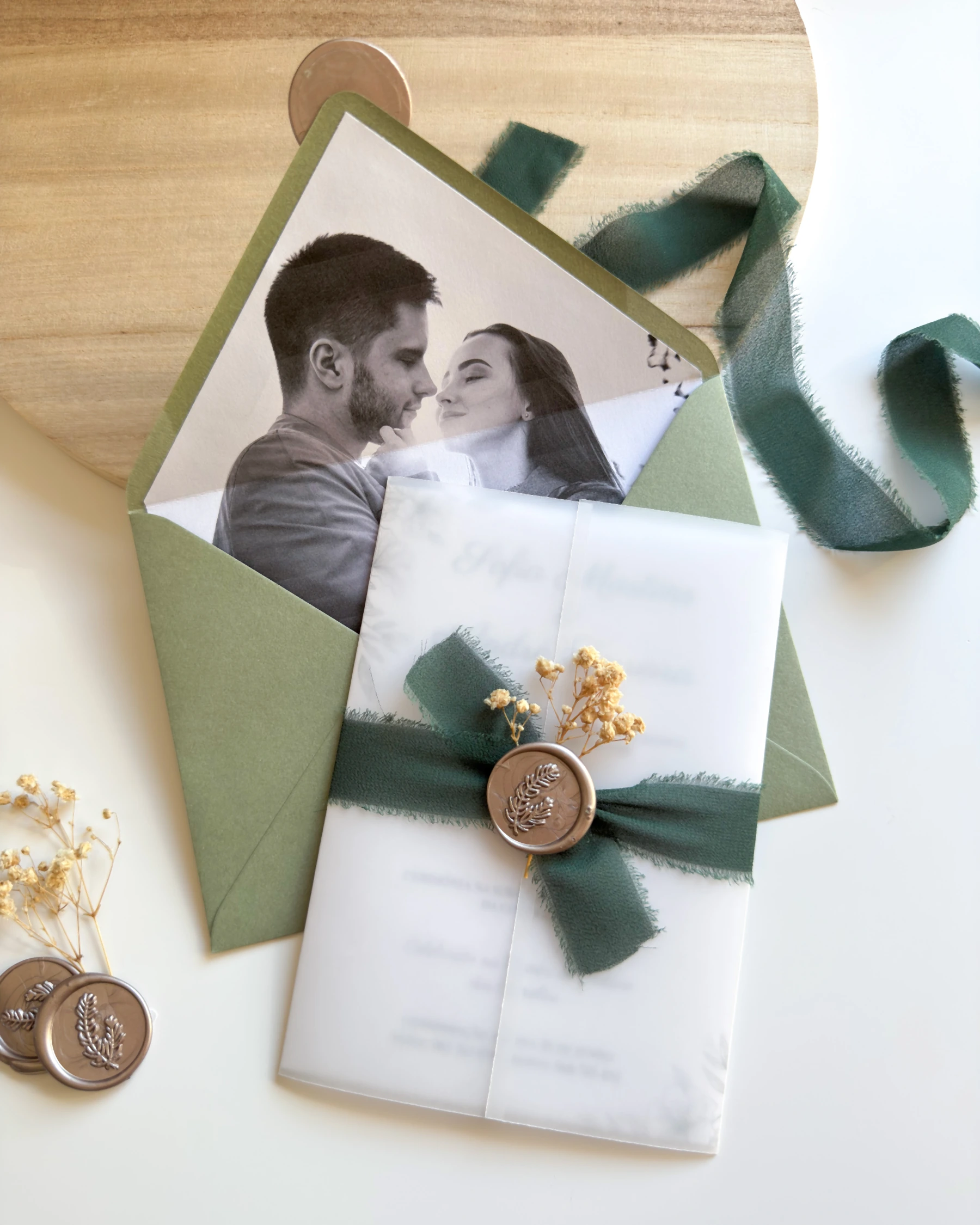 Convite de casamento Olive — fotografia 1